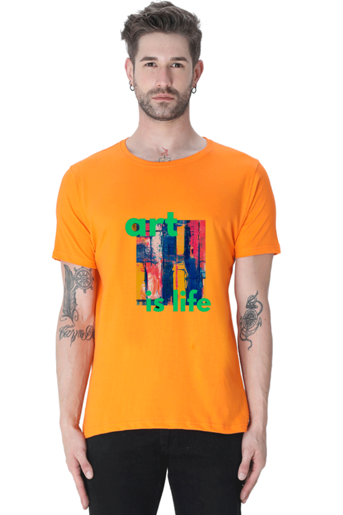 Craft Your Canvas in Comfort: Bluelander Cotton Half Sleeve T-Shirts.Your Wearable Palette for Artistic Expression.