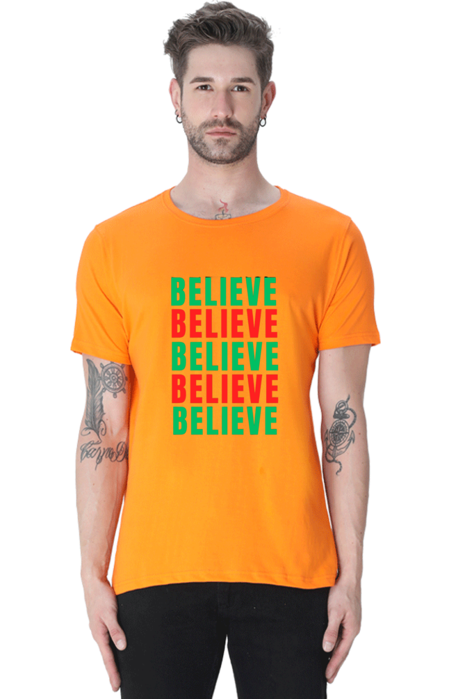 Bluelander Cotton Half Sleeve T-Shirt: Supreme Comfort for a Stylish Journey - Believe in God and Yourself with Every Wear