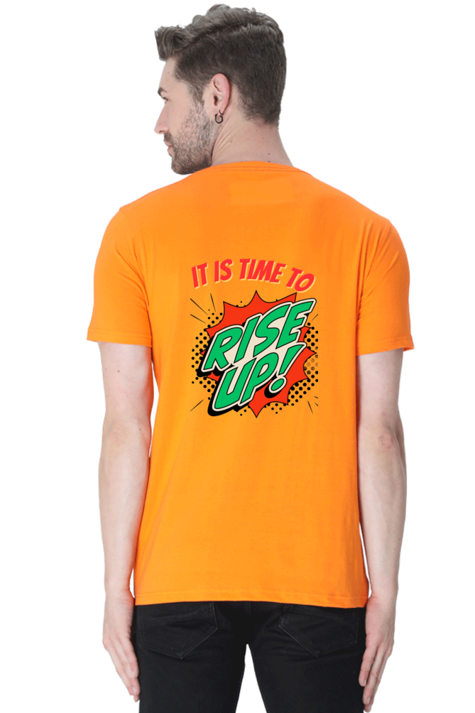 Bluelander's Half Sleeve Cotton Tee: Walk in Style with Enhanced Back Design.