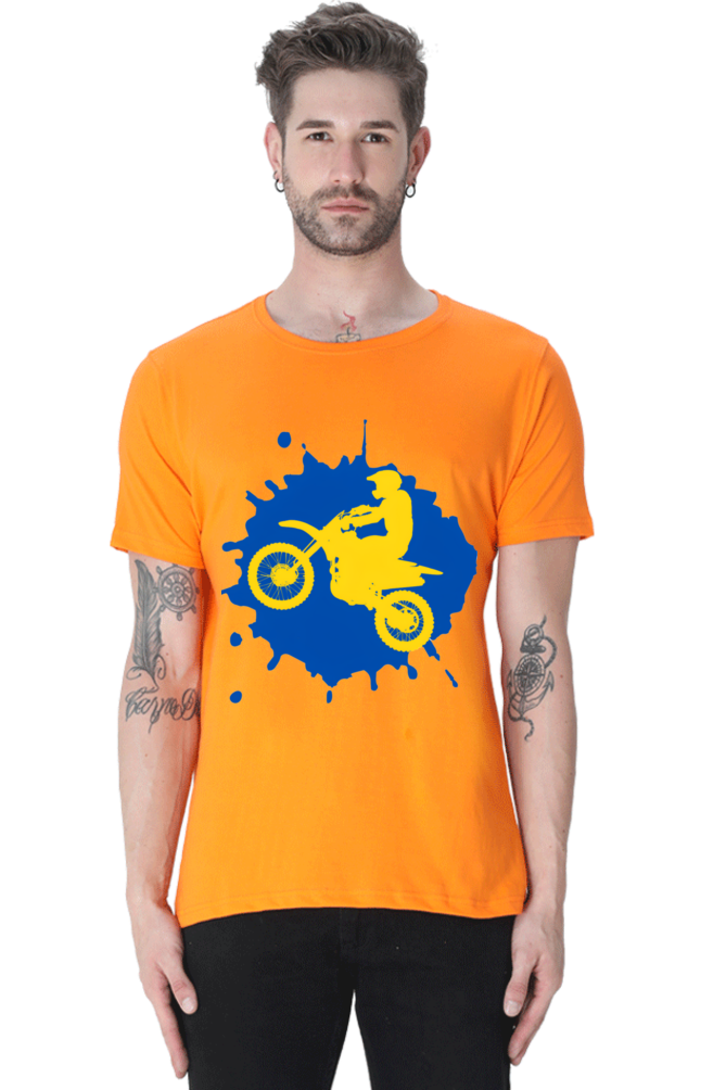 Bluelander's Cotton Half Sleeve T-Shirt: Colorful, Stylish - Ride with Confidence!