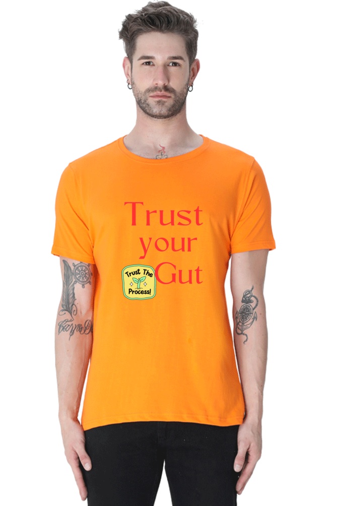 Trust Your Gut, Trust the Process: BlueLander Half Sleeve Round Neck Cotton Shirt,your path to success with comfort.