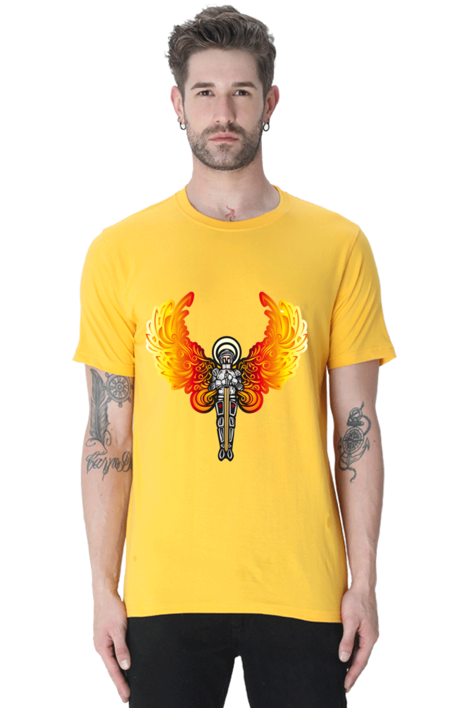 Step into the Future of Fashion with Bluelander's Cotton Half Sleeve T-Shirts: Experience Night Glow Designs that Illuminate Your Style!