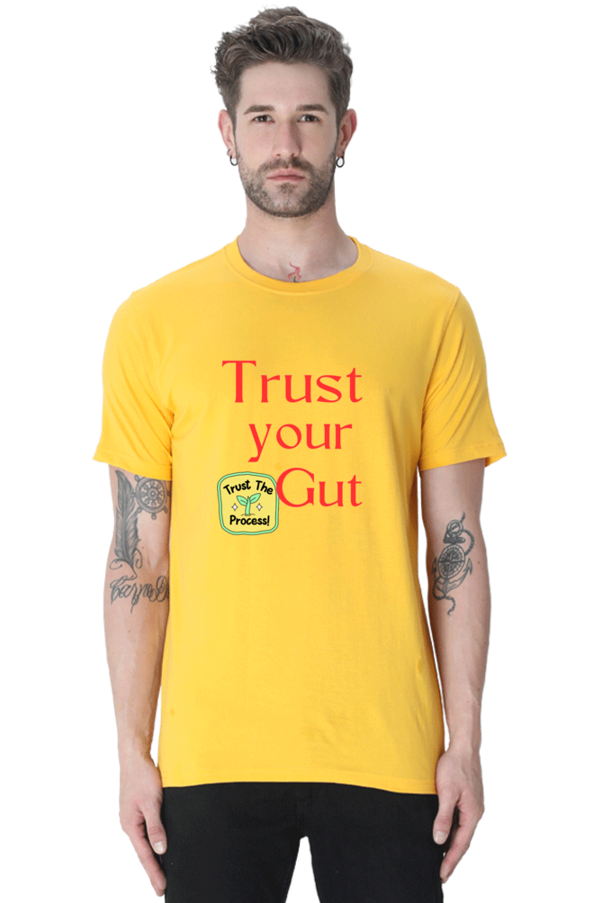 Trust Your Gut, Trust the Process: BlueLander Half Sleeve Round Neck Cotton Shirt,your path to success with comfort.