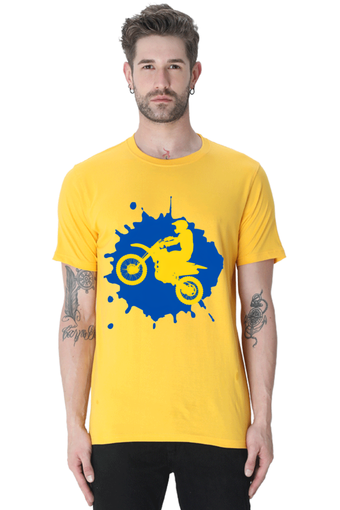 Bluelander's Cotton Half Sleeve T-Shirt: Colorful, Stylish - Ride with Confidence!