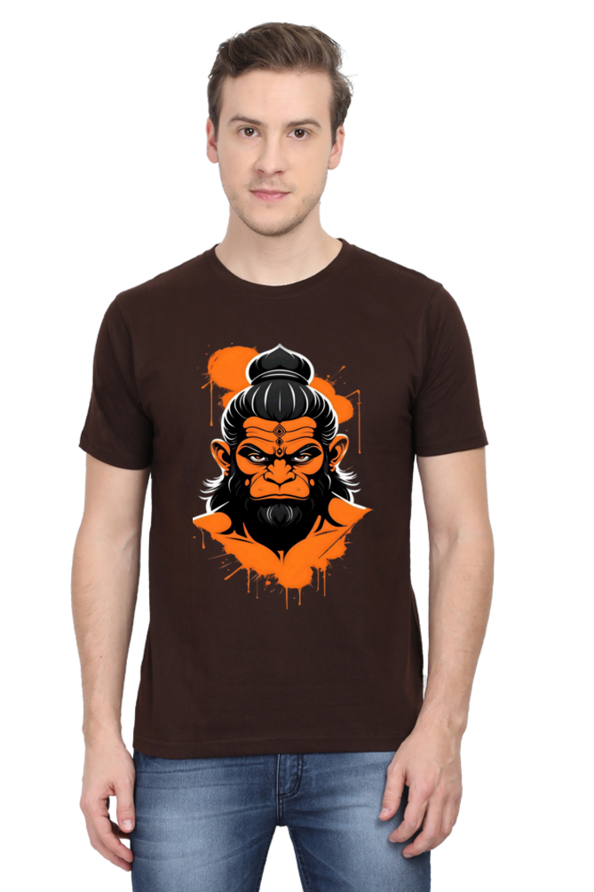 Bluelanders Divine Protection: Soft and Bio-Washed Hanuman premium unisex cotton T-Shirt.