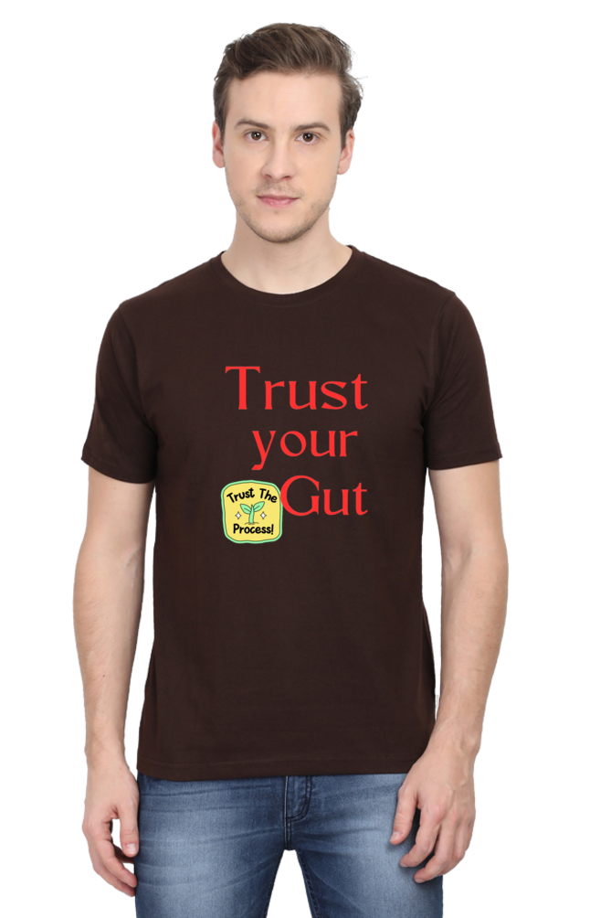 Trust Your Gut, Trust the Process: BlueLander Half Sleeve Round Neck Cotton Shirt,your path to success with comfort.