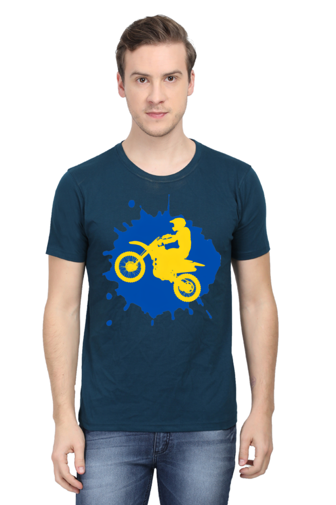 Bluelander's Cotton Half Sleeve T-Shirt: Colorful, Stylish - Ride with Confidence!