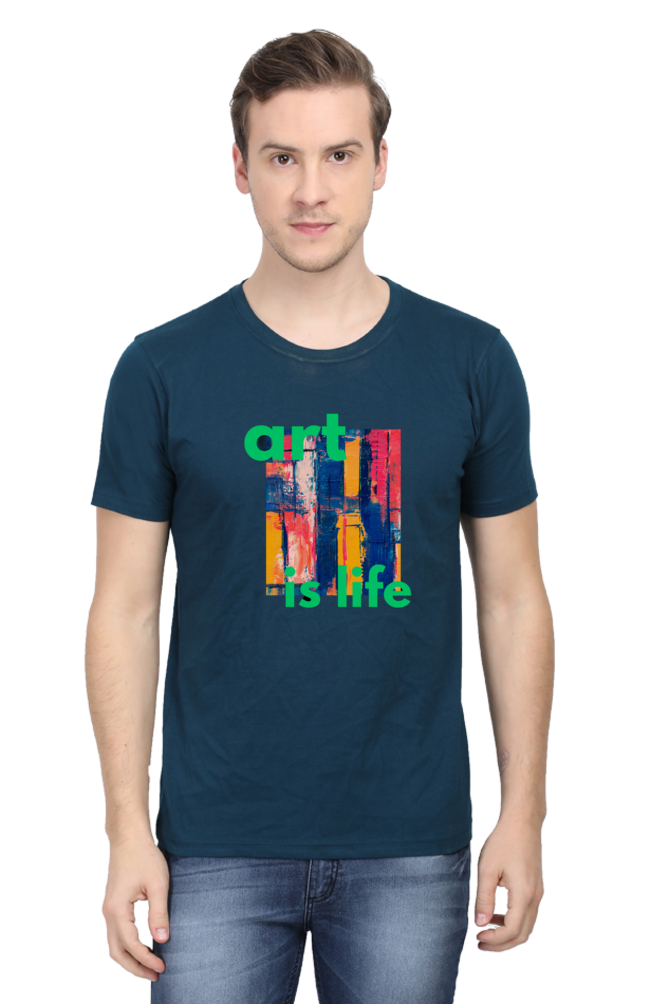Craft Your Canvas in Comfort: Bluelander Cotton Half Sleeve T-Shirts.Your Wearable Palette for Artistic Expression.