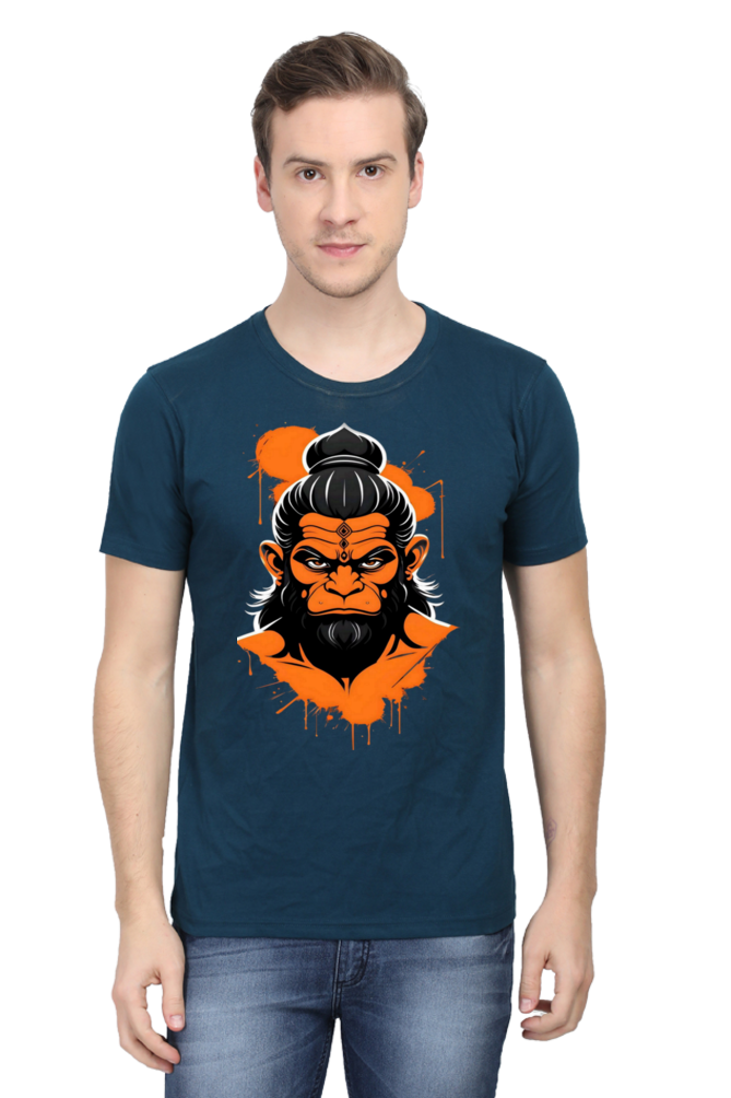 Bluelanders Divine Protection: Soft and Bio-Washed Hanuman premium unisex cotton T-Shirt.