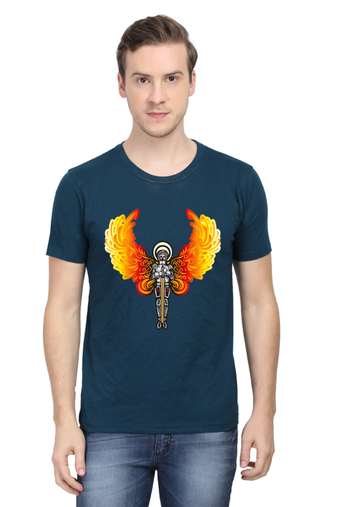 Step into the Future of Fashion with Bluelander's Cotton Half Sleeve T-Shirts: Experience Night Glow Designs that Illuminate Your Style!