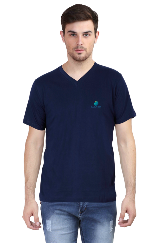Chase Your Bliss: Experience Joy in Every Stitch with Bluelander's V Neck Cotton Half Sleeve Tees!