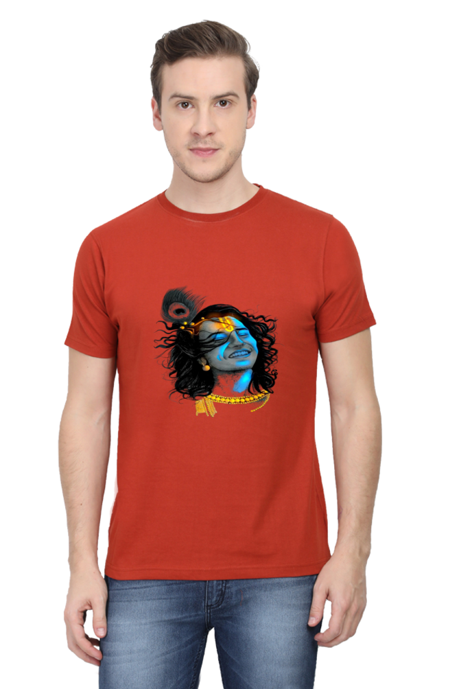 Experience Krishna's Love: Bluelander's Soft Cotton T-Shirt,Spiritual Fashion.
