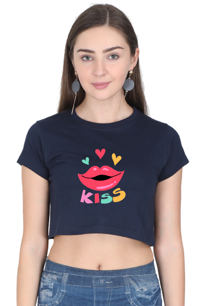 BlueLander Kiss Crop Top Elevate Your Style with Trendy Comfort and a Touch of Playful Elegance