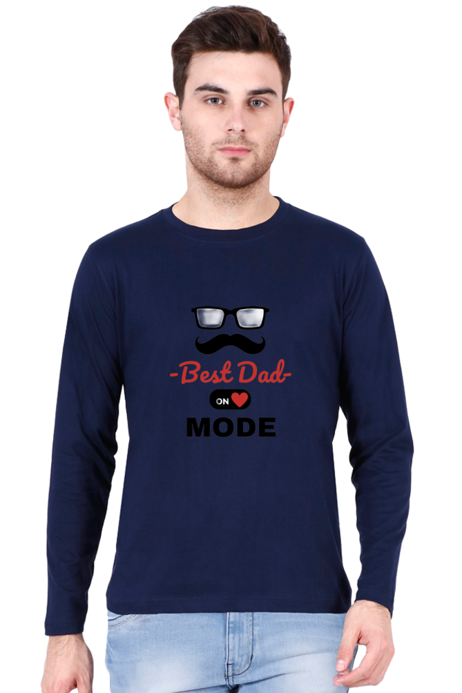 Bluelander Cotton Full Sleeve T-Shirt:Enhanced Design - A Stylish Tribute Celebrating Every Dad and Son.