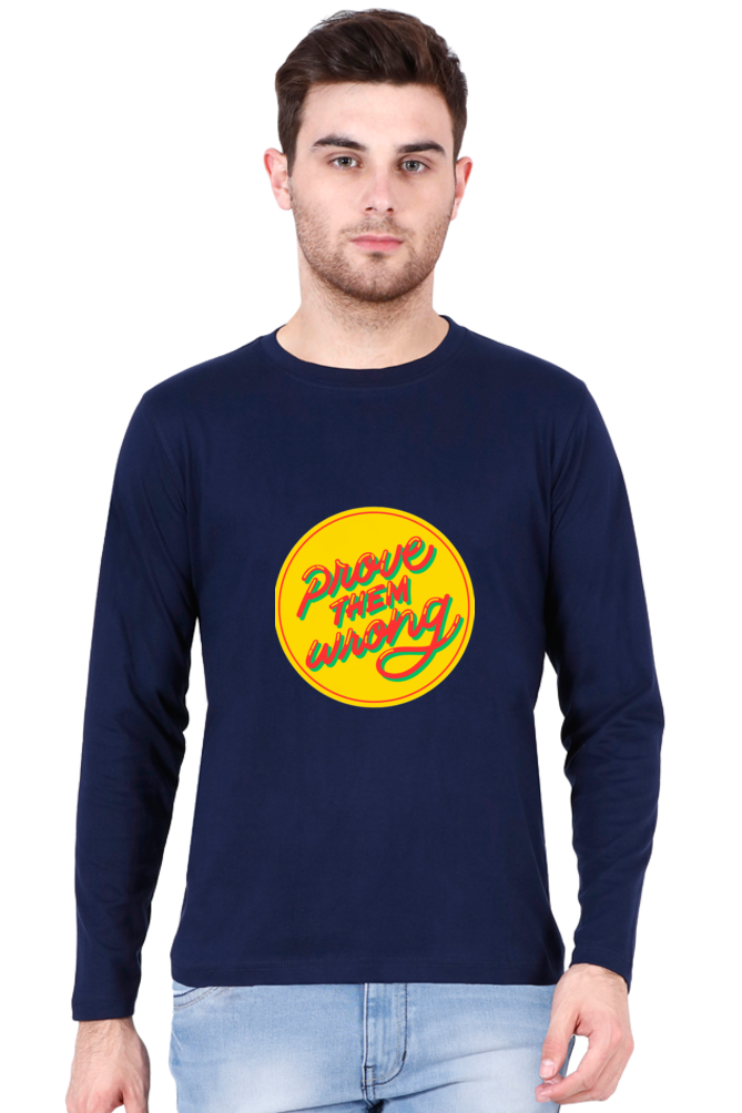 Let Your T-Shirt Speak: Bluelander's Full Sleeve Cotton Tee - Make a Statement in Style!