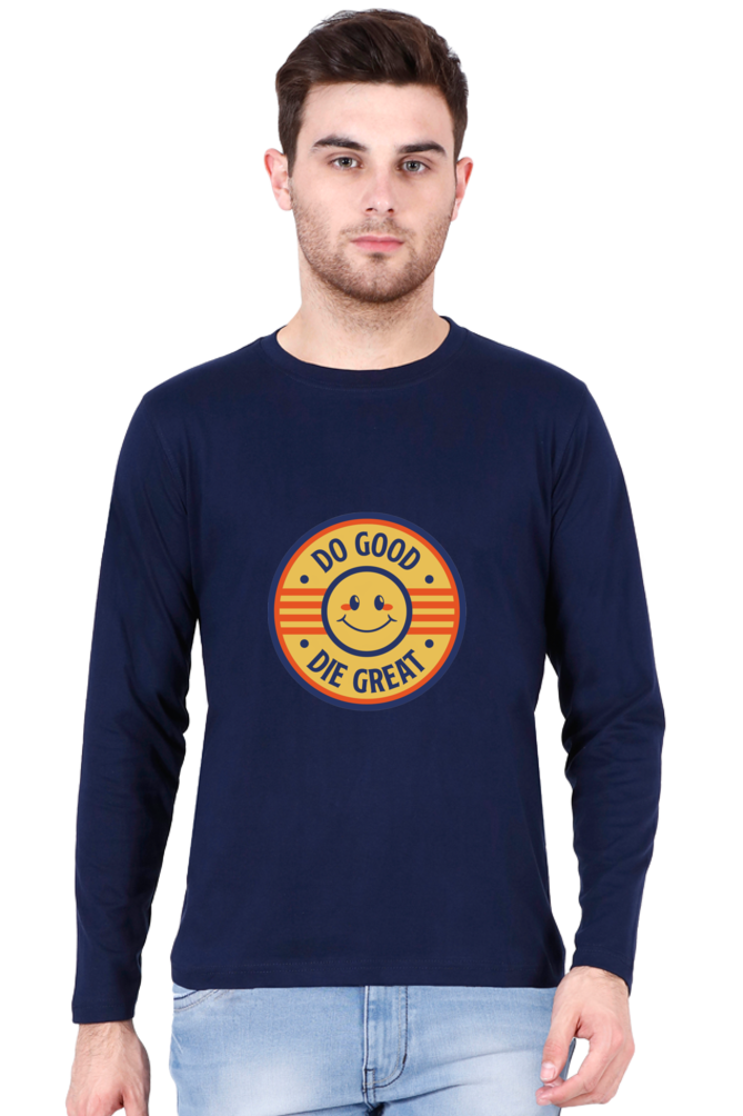 Unleash Style Brilliance: Bluelander's Enhanced Design Cotton Full Sleeve T-Shirt – Elevate Comfort with Every Stitch.