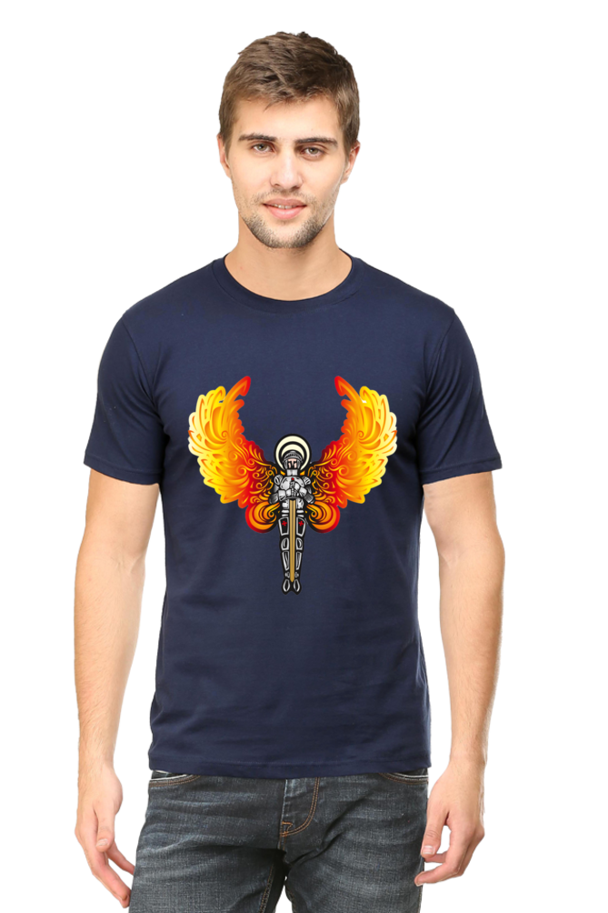 Step into the Future of Fashion with Bluelander's Cotton Half Sleeve T-Shirts: Experience Night Glow Designs that Illuminate Your Style!