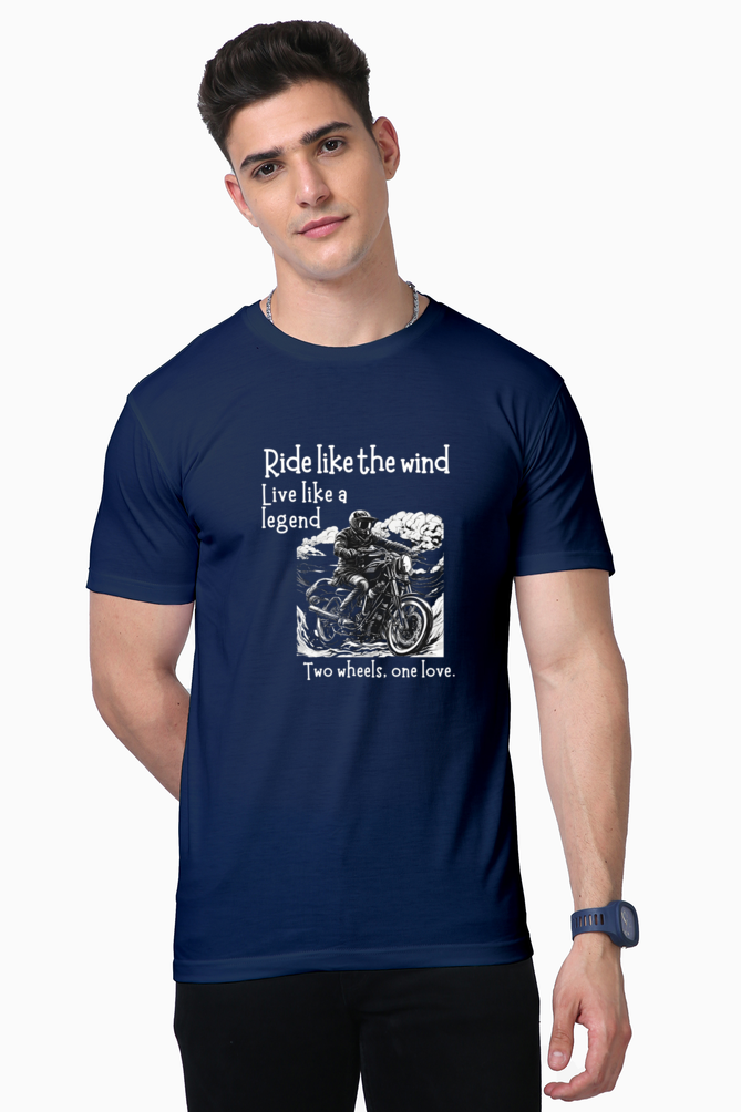 Bluelander Supima Half Sleeve T-Shirt Experience Supreme Comfort and Enhanced Quality Drive Like Wind, Live Like a Legend! for bike lovers.