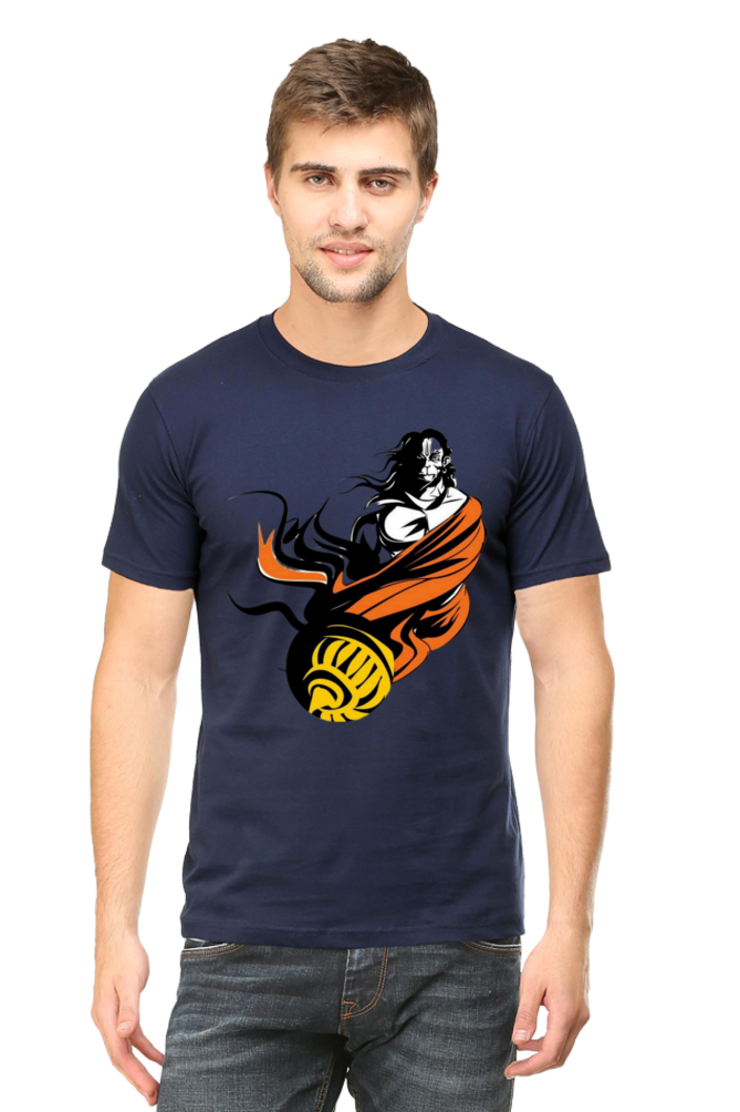 Hanuman's Blessing: Bluelanders Premium Cotton Bio-Washed Half-Sleeve T-Shirt.