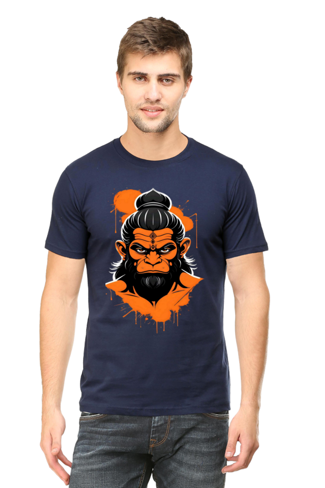 Bluelanders Divine Protection: Soft and Bio-Washed Hanuman premium unisex cotton T-Shirt.