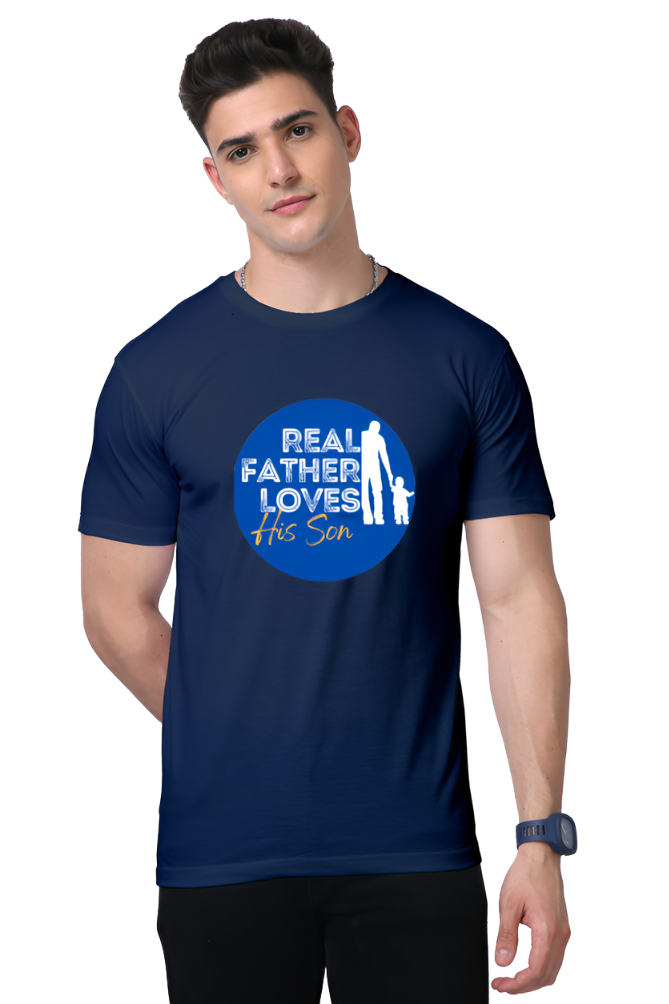 Supreme Comfort Meets Enhanced Design Bluelander Supima Half Sleeve T-Shirt for Fathers & Sons Bonding Wear It with Pride