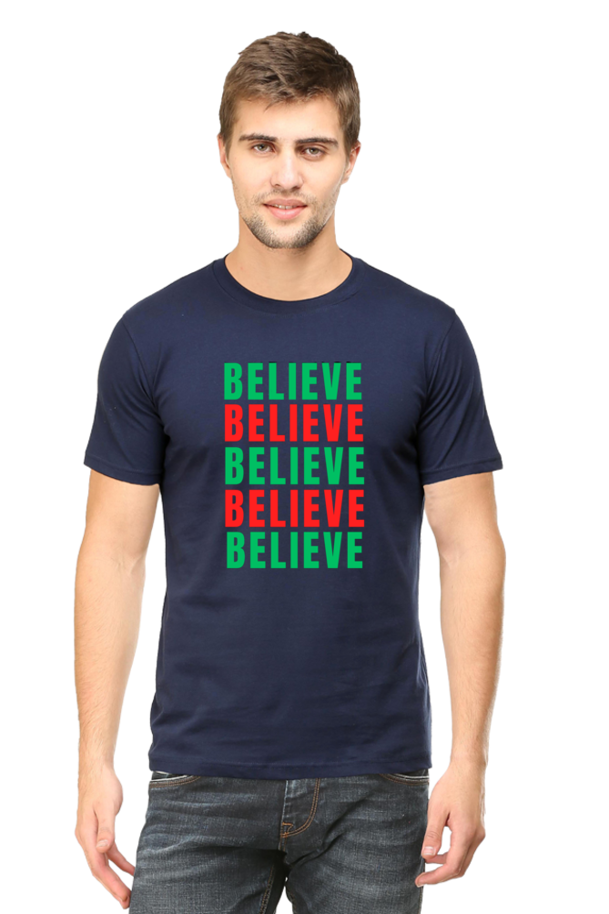 Bluelander Cotton Half Sleeve T-Shirt: Supreme Comfort for a Stylish Journey - Believe in God and Yourself with Every Wear