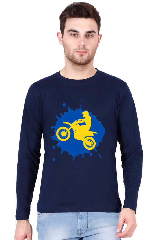 Bluelander's Cotton Full Sleeve T-Shirt: Ride in Style with Safety in the Best Designs!