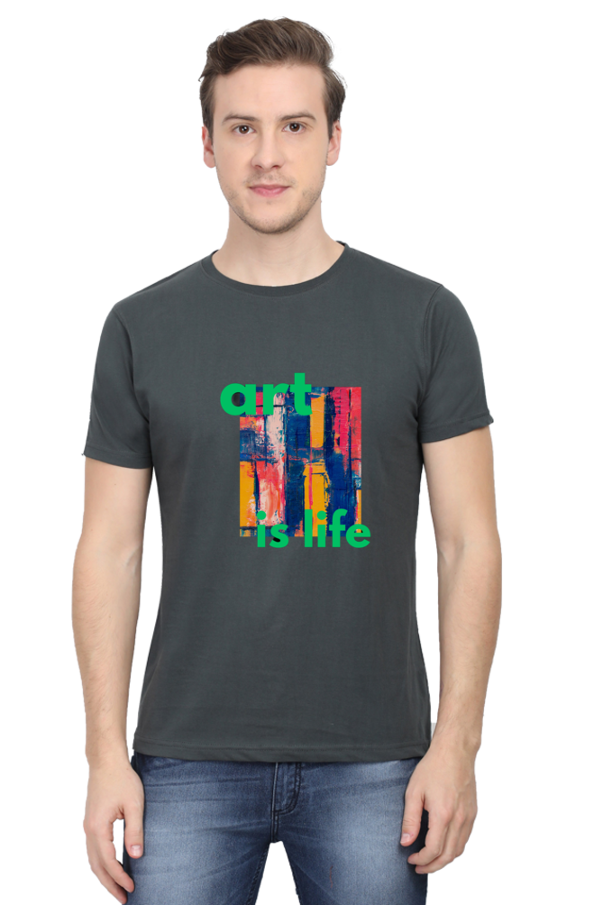 Craft Your Canvas in Comfort: Bluelander Cotton Half Sleeve T-Shirts.Your Wearable Palette for Artistic Expression.