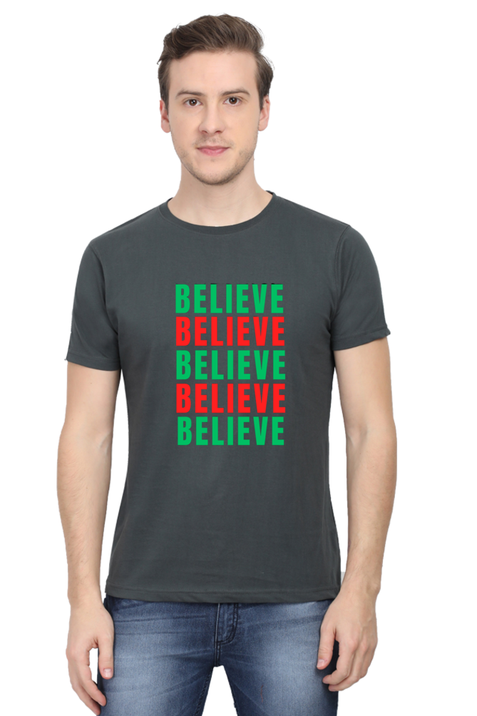 Bluelander Cotton Half Sleeve T-Shirt: Supreme Comfort for a Stylish Journey - Believe in God and Yourself with Every Wear