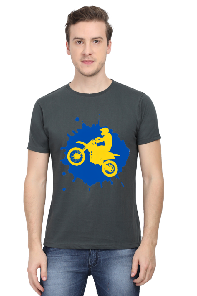 Bluelander's Cotton Half Sleeve T-Shirt: Colorful, Stylish - Ride with Confidence!