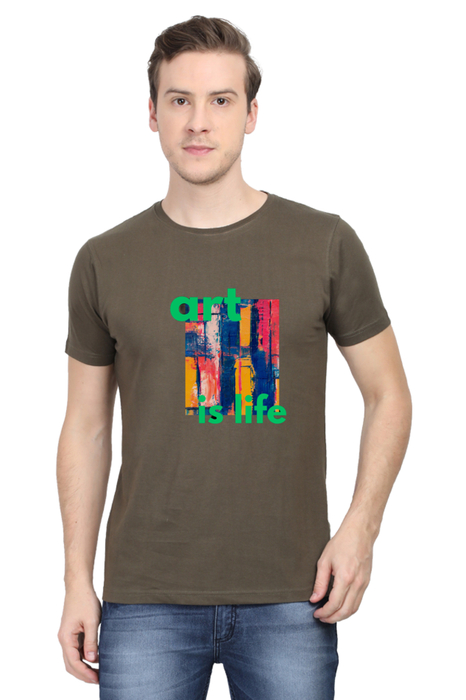 Craft Your Canvas in Comfort: Bluelander Cotton Half Sleeve T-Shirts.Your Wearable Palette for Artistic Expression.