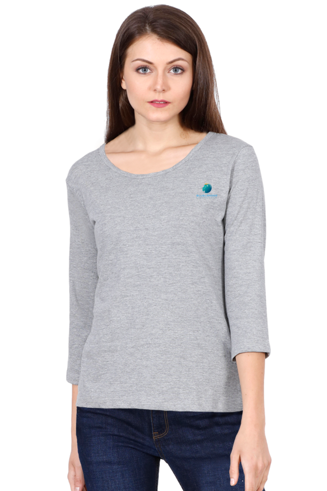 Live with Fashion Unleash Style and Comfort with Bluelander's Girls and Women's Cotton Full Sleeve T-Shirt.