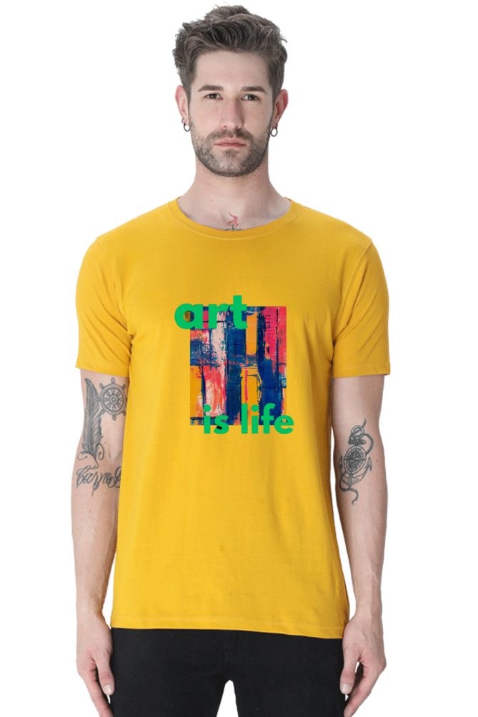Craft Your Canvas in Comfort: Bluelander Cotton Half Sleeve T-Shirts.Your Wearable Palette for Artistic Expression.