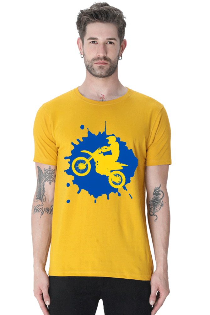 Bluelander's Cotton Half Sleeve T-Shirt: Colorful, Stylish - Ride with Confidence!