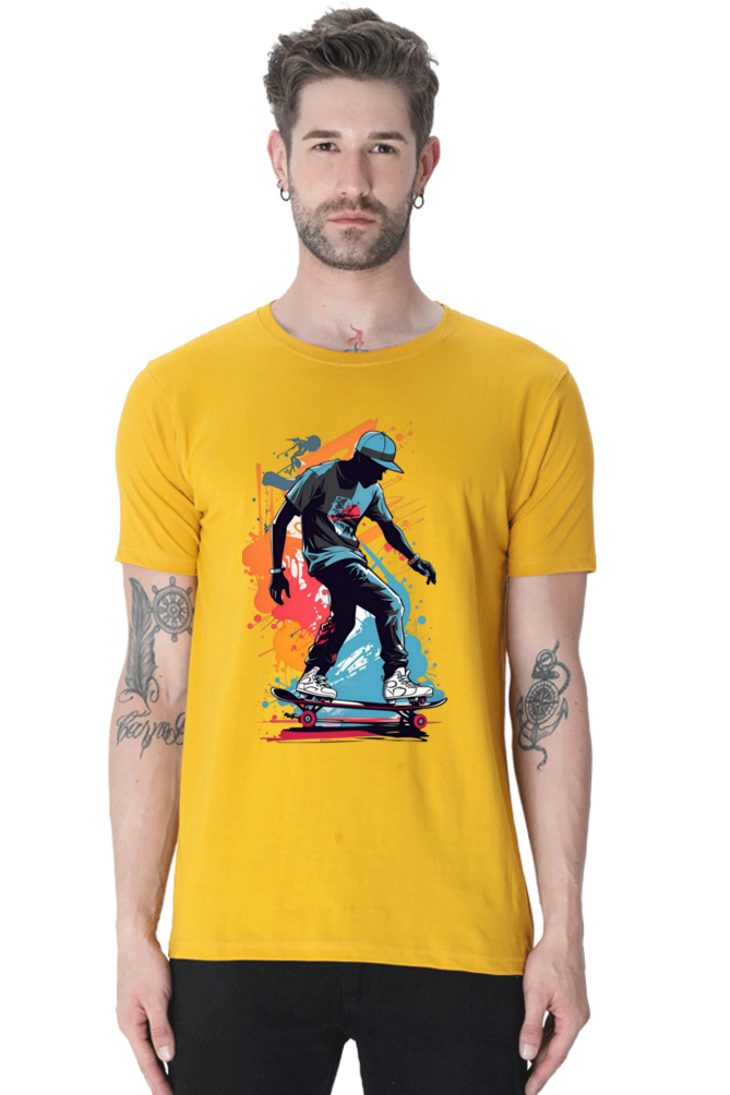 Trendsetter: Bluelander's Premium Cotton Bio-Washed Half-Sleeve T-Shirt.