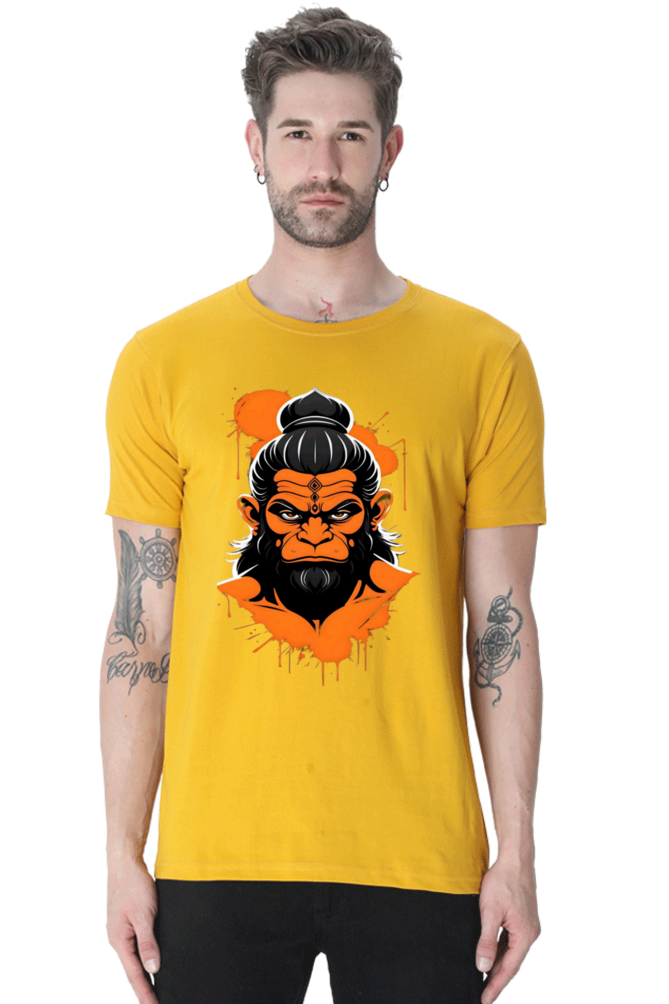 Bluelanders Divine Protection: Soft and Bio-Washed Hanuman premium unisex cotton T-Shirt.