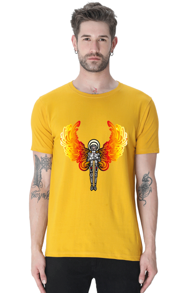 Step into the Future of Fashion with Bluelander's Cotton Half Sleeve T-Shirts: Experience Night Glow Designs that Illuminate Your Style!