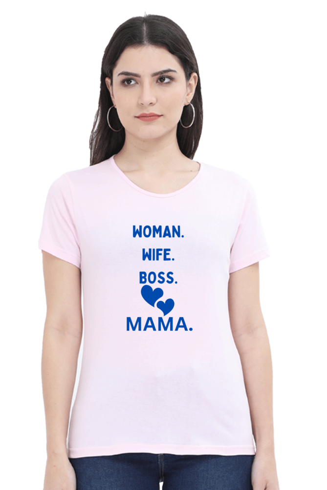 Bluelander girls cotton half sleeve t-shirt for every 'she' is a woman a wife, a sister, a boss, and the most cherished word, mama weaving love into every role she embraces