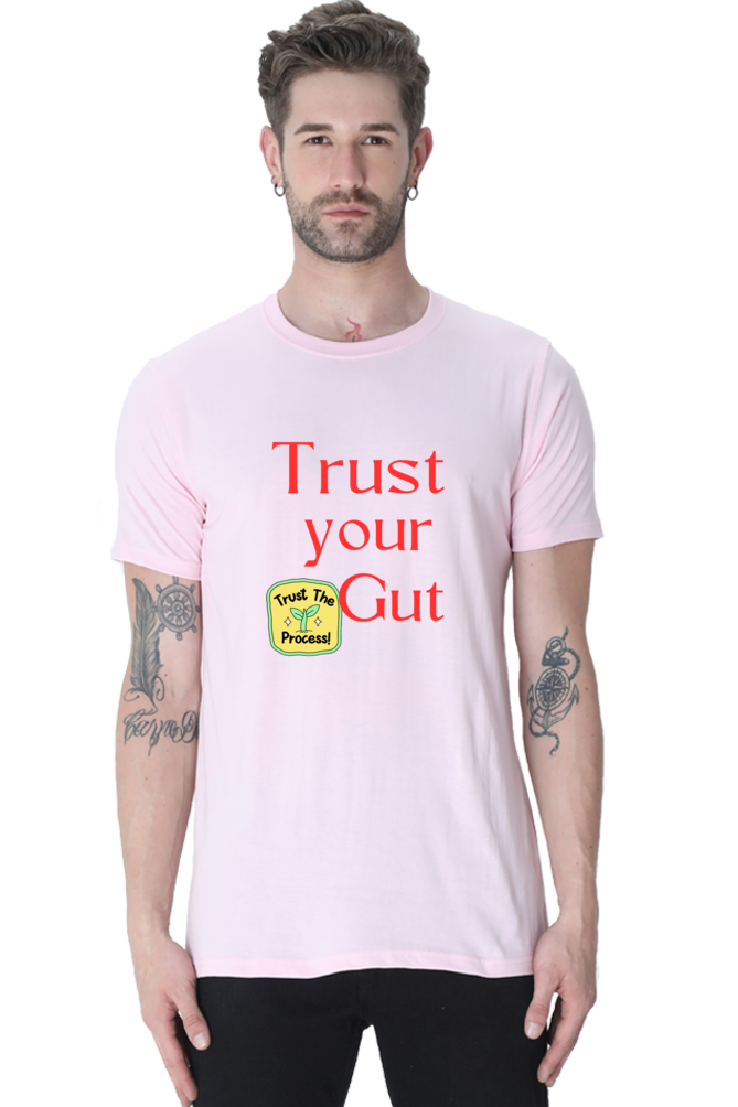 Trust Your Gut, Trust the Process: BlueLander Half Sleeve Round Neck Cotton Shirt,your path to success with comfort.