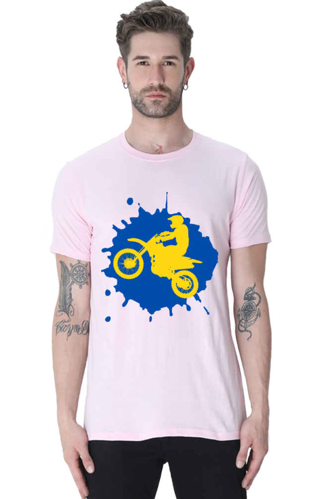 Bluelander's Cotton Half Sleeve T-Shirt: Colorful, Stylish - Ride with Confidence!