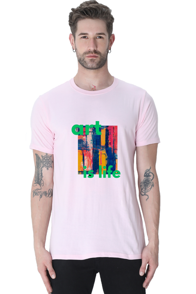 Craft Your Canvas in Comfort: Bluelander Cotton Half Sleeve T-Shirts.Your Wearable Palette for Artistic Expression.