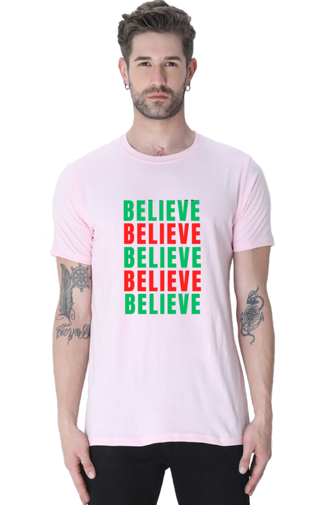 Bluelander Cotton Half Sleeve T-Shirt: Supreme Comfort for a Stylish Journey - Believe in God and Yourself with Every Wear