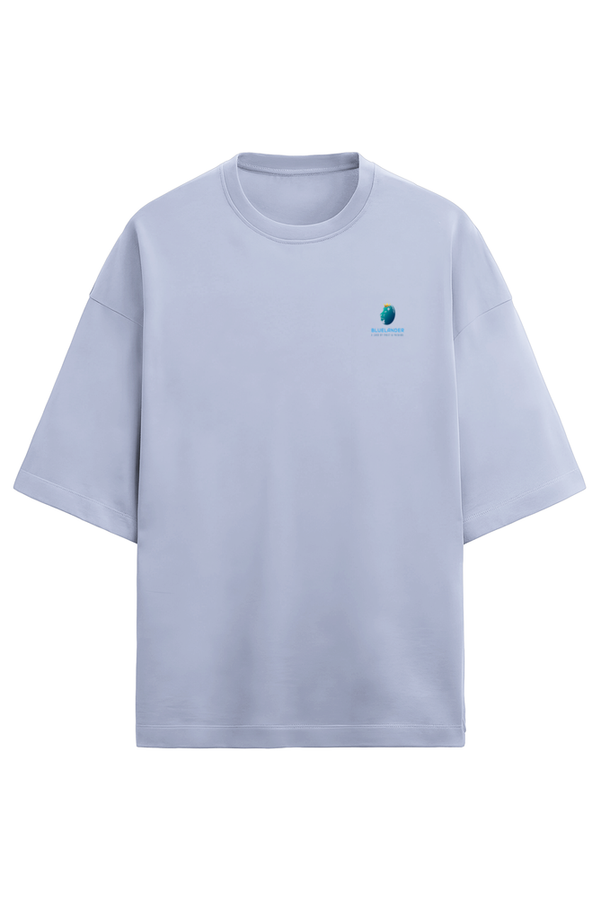 Bluelander Terry Oversized T-Shirt - 100% Cotton Unisex, Pre-Shrunk, Drop Shoulder, Lycra Ribbed Neck | Shop Now for Comfort & Style!