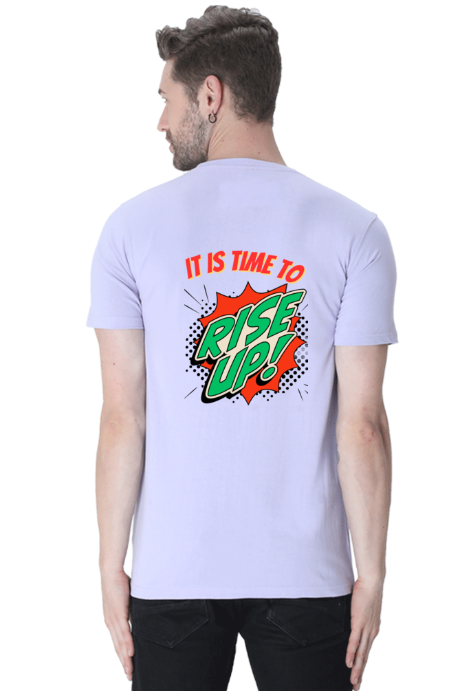 Bluelander's Half Sleeve Cotton Tee: Walk in Style with Enhanced Back Design.