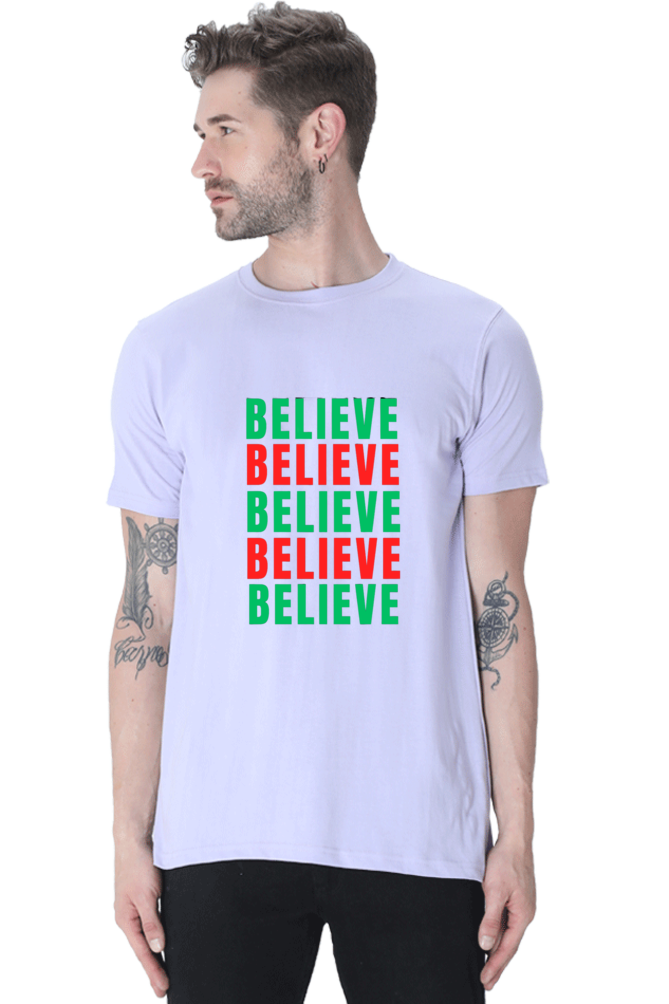 Bluelander Cotton Half Sleeve T-Shirt: Supreme Comfort for a Stylish Journey - Believe in God and Yourself with Every Wear