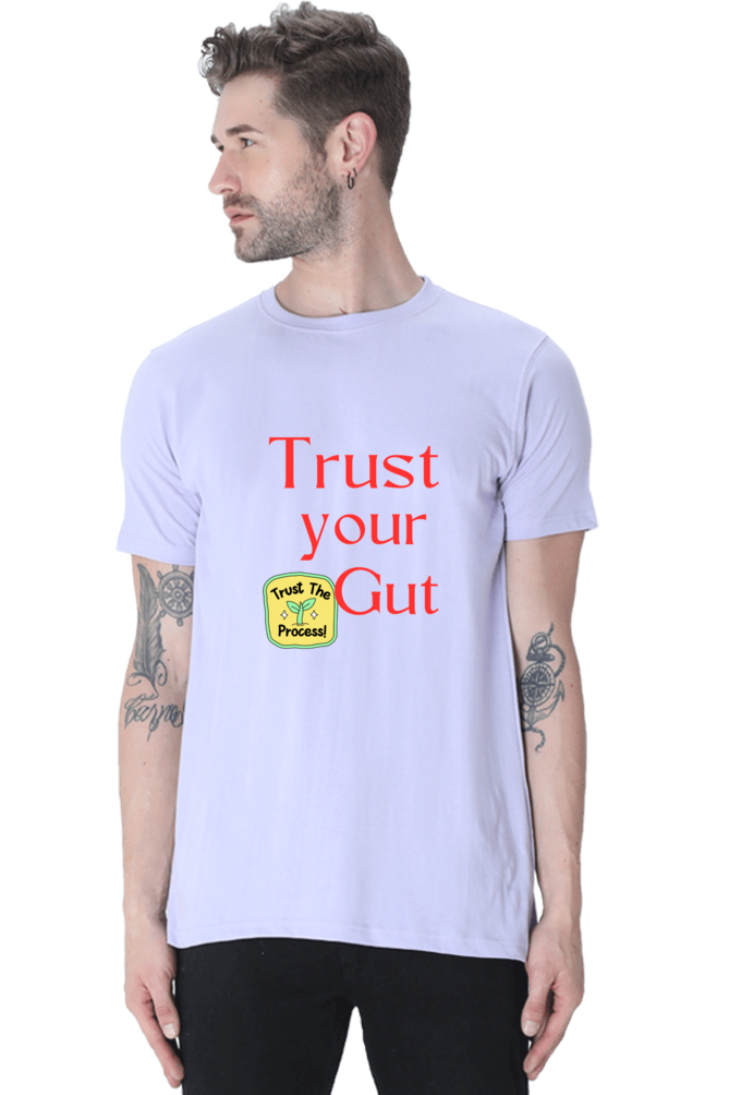 Trust Your Gut, Trust the Process: BlueLander Half Sleeve Round Neck Cotton Shirt,your path to success with comfort.