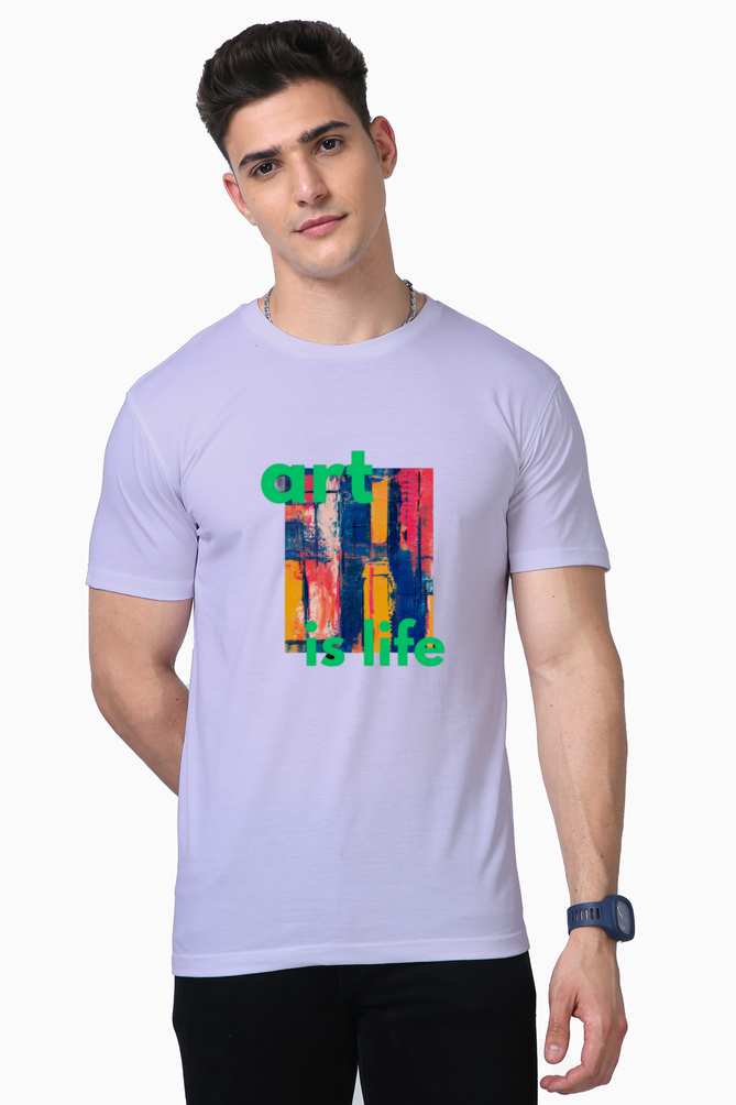 Express Your Artistry in Comfort: Bluelander Supima Half Sleeve T-Shirts – Supreme Comfort and Enhanced Design for Every Life Artist to Showcase Their Style.