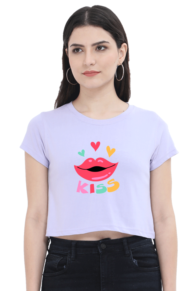 BlueLander Kiss Crop Top Elevate Your Style with Trendy Comfort and a Touch of Playful Elegance