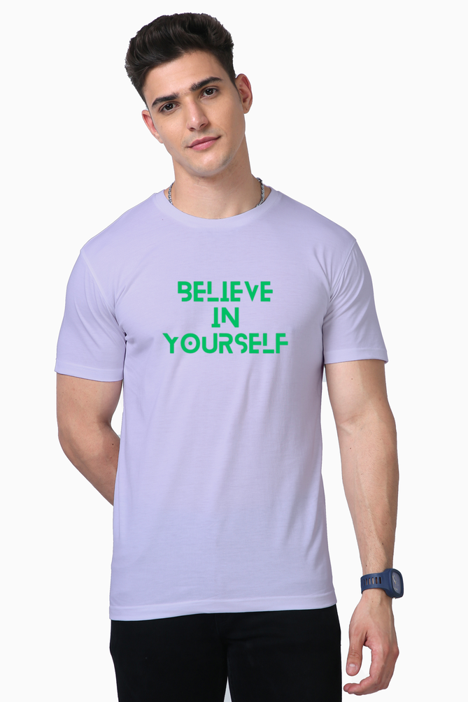 Believe in Yourself with Bluelander Supima Cotton Half Sleeve T-Shirts - Experience Supreme Comfort and Unleash Confidence.