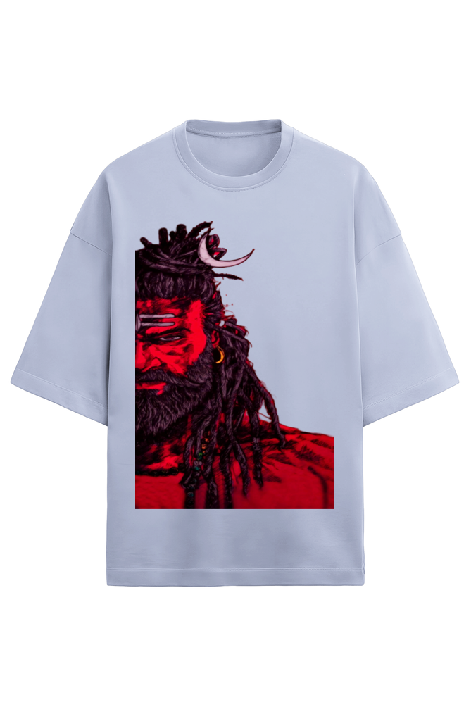 Adorn Yourself with Divine Shiva Unisex Cotton Over Sized T-Shirt - Experience Shiva's Grace.
